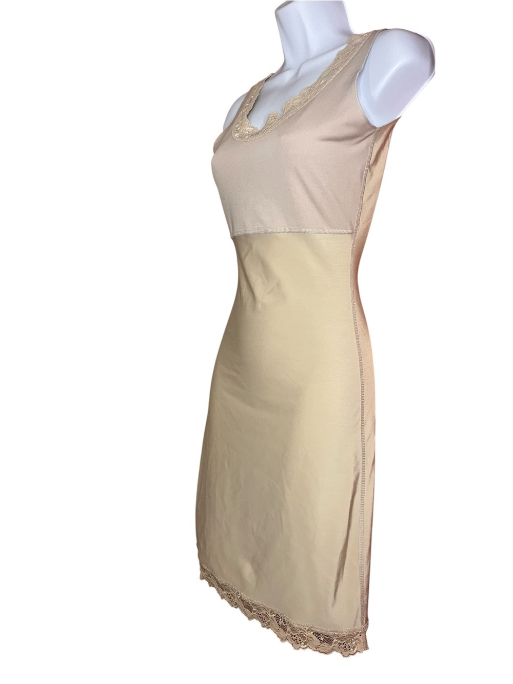 SPANX Two-Tone Nude & Cream Lace-Trim Shaping Slip